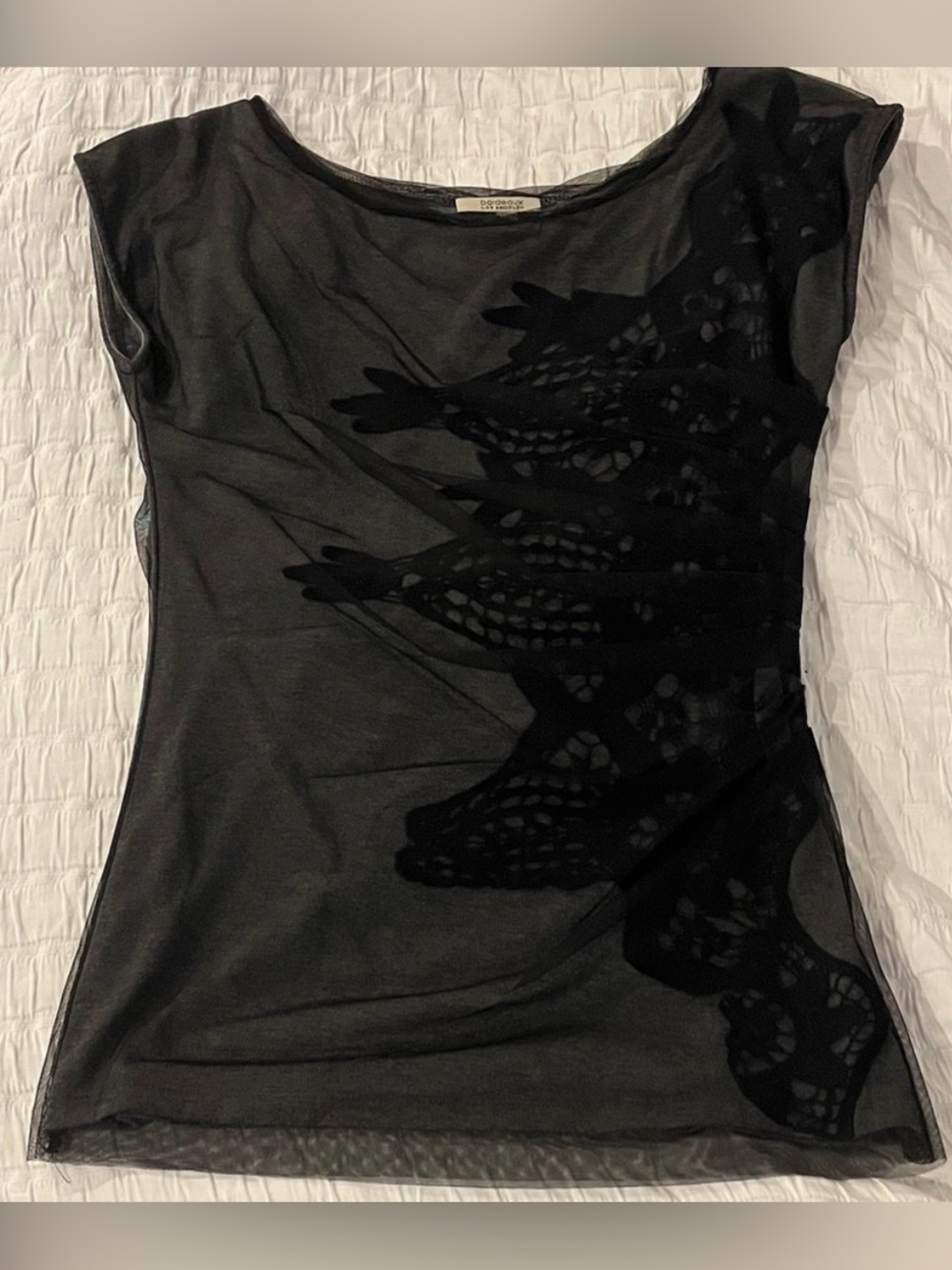 Black Sheer Lace and mesh top